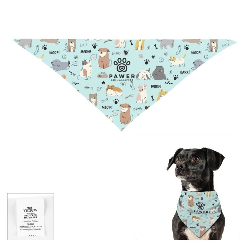 Full Color Small Triangle Rpet Pet Bandana - 3