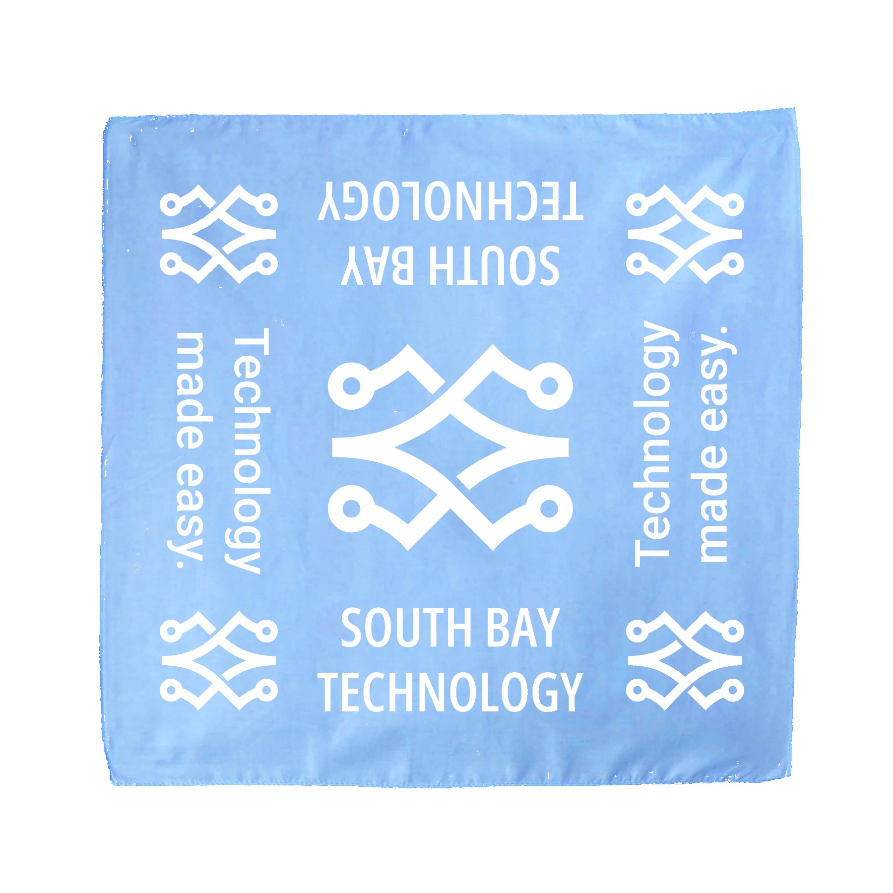 Solid Colored Bandana with Screen Print